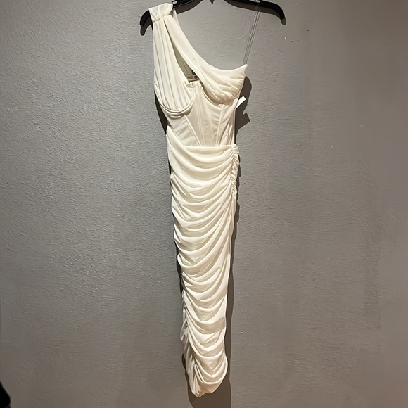 House of CB Valentina IVORY ASYMMETRIC CUTOUT MIDI/Maxi DRESS - Picture 5 of 16